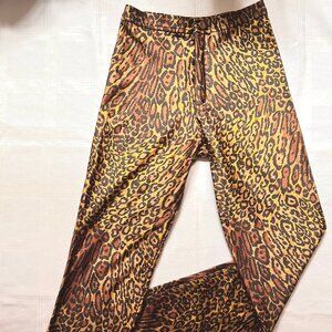 Super sexy 70's or 80's stretchy disco leopard pants, jeggings, gold tone - S M